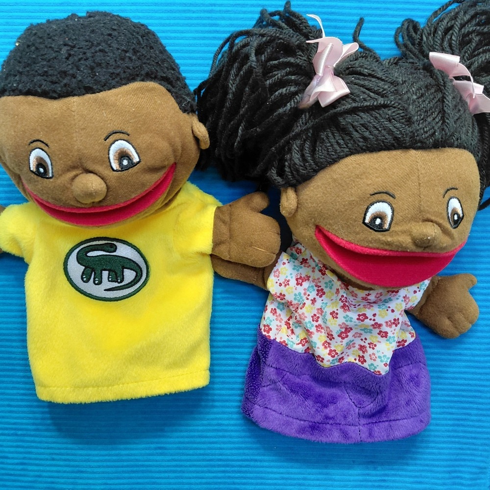 Lakeshore Let's Talk Kid Hand Puppets African American Learning  Toy Plush